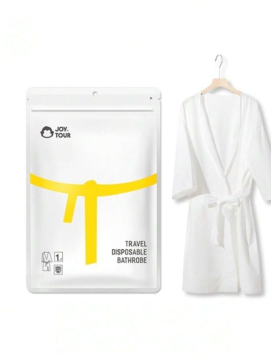 Disposable Bath Robe, Extra Long Bath Robe, Portable Travel Towel, Hotel Bathrobe, Unisex, All Season, Suitable For Travel And Business Trip (Random Color And Style) - White - View 1