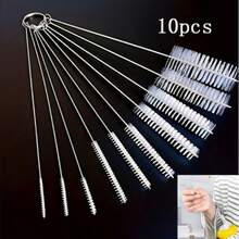 5/10/20pcs Flexible Stainless Steel Straw Cleaning Brush, Soft Bristle Design, Suitable For Cleaning Glass Tubes And Bottles, With Long Handle, Reusable - Multicolor - View 14