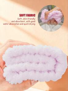 7件套紫色洁面工具套装：双面洁面刷+硅胶洁面仪+卸妆棉+洗漱包+毛绒发带和发圈，居家深层清洁护肤及化妆必备品 - 紫色清潔套裝 - 查看 10