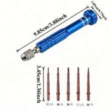 1 Set Precision Screwdriver Bits, Including 5 Different Sizes Of Metal Heads, Compact Design And Durable Structure. Specially Suitable For Repairing Glasses, Phones, Watches And Electronic Products. - A - View 2