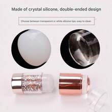 Dụng cụ dập móng nghệ thuật 2 trong 1 bằng silicon có nắp đậy - Dụng cụ dập móng DIY tái sử dụng kèm đá trang trí - Phụ kiện thiết kế và dập móng nghệ thuật - Nhiều màu - Xem 5