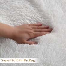 Runner Rug for Bedroom Living Room 2x6 Feet Shag Fluffy Area Rugs Soft Plush Carpet Thick Long Fur Rug for Hallway Beside Nursery Room Home Decor Mats White - 2 x 6 pies - Ver 5