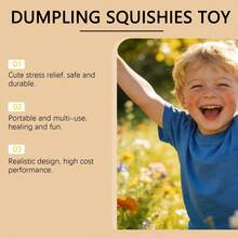Glitter Cute Dumpling Squishy Toy, Soft Squeeze Stress Relief Fidget Toy, Kawaii Anxiety Relief Sensory Toy For Kids Adults, Easter Christmas Gift - 粉色 - 查看 2