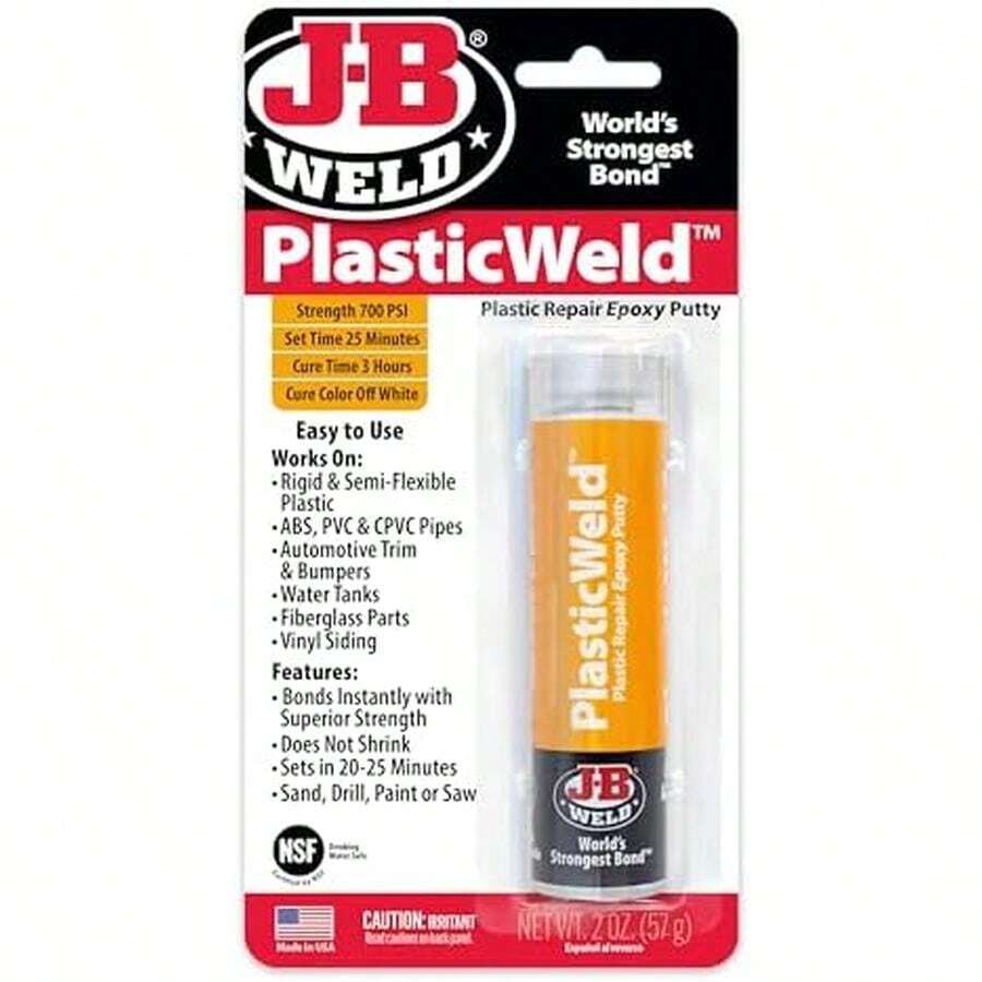 J-B Weld 8237 PlasticWeld Plastic Repair Epoxy Putty - 2 Oz. - 2 Oz - View 1