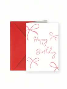 Carte de vœux d'anniversaire lisse avec une belle décoration de nœud sur le devant. Conception fluide de haute qualité au dos. "Joyeux anniversaire!" La conception exquise en fait un cadeau d'anniversaire idéal pour les amis, la famille et les camarades de classe. - Multicolore - Voir 16
