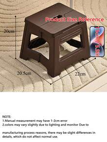 Portable Lightweight Adjustable Folding Plastic Stool | Compact Design Suitable For Outdoor Camping, Travel, Fishing And Home Use, Ergonomic Seat, Durable And Modern Minimalist Style. Adjustable Folding Plastic Stool - Portable Foldable Foot Stool With Ergonomic Handle, Lightweight Compact Design For Indoor/Outdoor Use. - White - View 15