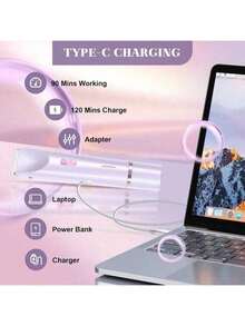 DEBARK Electric Bikini Trimmer For Women, 2-In-1 Wet And Dry Waterproof Razor, IPX7 USB Rechargeable Pubic Hair Shaver, Dual Head Ceramic Blade Painless Body Groomer, Face Underarm Leg Bikini Trimmer - 黑色 - 查看 5
