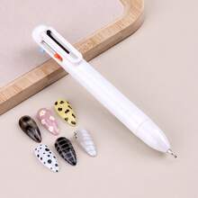 6-In-1 Nail Art Dotting Pen, Ballpoint Pen Design Dotting Tool, Nail Art Pen With Ruler Size Markings, Suitable For Painting, Sculpture, Diamond DIY - Multicolor - View 8