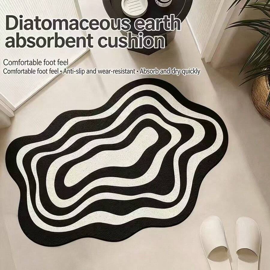 Soft Diatomaceous Earth Bath Mat, Non-Slip Quick-Drying Absorbent Bathroom Floor Mat, Minimalist Bathroom Rug, Toilet Foot Mat, Anti-Slip Wear-Resistant Entrance Door Mat, Table Mat