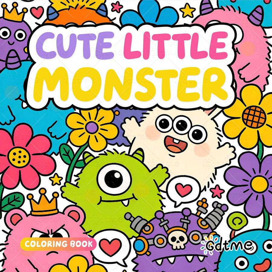CUTE LITTLE MONSTER Coloring Book, Featuring Adorable Cartoon Characters, Perfect For Relaxing And Passing Time, Great Gift For Friends, Couples And Families,Mother's Day,Mom's Gift,Back To School,School Supplies