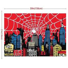 Red Spider Web & Cityscape Photography Backdrop - Theme Party Decor, Durable Polyester Fabric, No Electricity Needed Birthdays, Photo Booths, Events, Event Decoration| Dynamic City Scene|Easy Setup Fabric, Party Decorations 95gsm Room Decoration Bedroom Home Decor Tapestry 50X 60lnch (Approximately 137.2X) 152.4cm) Patterned Printed Blanket, Suitable Home Decoration To Enhance Atmosphere, Suitable Office, Camping, Travel, Home Decoration, Thanksgiving, Valentine's Day Blankets,, Wedding, New Year Gifts Her, Him, Family, Boyfriend, Girlfriend, Father, Family, Mother, Lover, Daughter, Son, Grandfather, Grandmother, Friends, Classmates, And Pets To Provide Gifts.Sofa, Bed, Car, Bedroom, Living Room, Office, Outdoor Camping - Nhiều màu - Xem 13