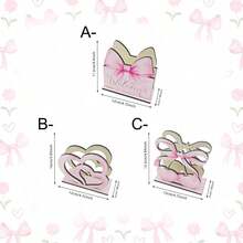 1/3pcs Cute Pink Cherry Heart Bow Print Wooden Napkin Tissue Box, Napkin Holder, Paper Towel Clip, Independent Desktop Centerpiece Decor, Suitable For Kitchen, Dining Table, Bedroom, Nightstand, Dorm, Wedding, Modern Home Decor - Multicolor - View 14