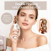Afeitadora portátil de doble cabezal para mujeres Conduroma - Removedor de vello facial recargable por USB con luz LED y cuchillas de repuesto, apta para rostro, labios, mentón, vello suave, línea del bikini y uso en todo el Body - Multicolor - Ver 8
