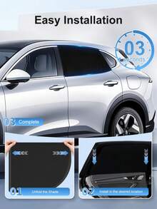 Bộ 1 cặp lưới chắn côn trùng và che nắng hai lớp, độ đàn hồi cao, lắp đặt không cần dụng cụ, bảo vệ riêng tư và chống tia UV, phù hợp với các dòng xe sedan và hatchback cỡ nhỏ. - màn chống muỗi cho cửa sổ bên - Xem 4