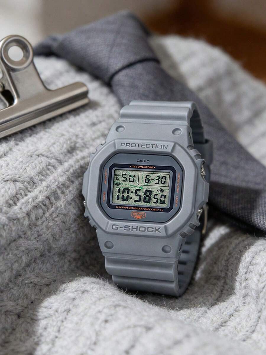 卡西欧 G-Shock DW-5600MNT-8PR 男士运动手表 - 灰色表壳 - 灰色 - 查看 1