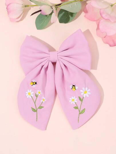 1 chiếc nơ cài tóc hoa cho bé gái, kẹp tóc hình hoa và ong dễ thương, kẹp tóc bằng vải mềm mại, kiểu dáng nữ tính, thẩm mỹ, dễ thương, quà tặng ngày lễ, phụ kiện tóc cho tuổi teen.
