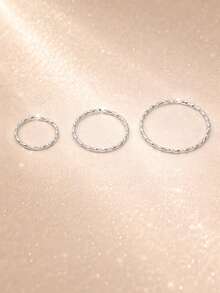 FOREVER QUEEN 1pc S925 Sterling Silver Women's Thin Twisted Round Navel Ring, Minimalist Navel Jewelry, Navel Piercing Ring, Delicate Simple Hoop - Single - View 3