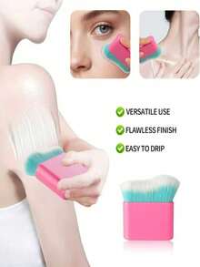 1 cọ trang điểm đa năng, cỡ lớn, mềm mại, dạng sóng, dùng để tán kem nền BB Cream, kem nền dạng lỏng, phấn phủ và má hồng, dưỡng ẩm, không thấm hút. - Nhiều màu - Xem 6