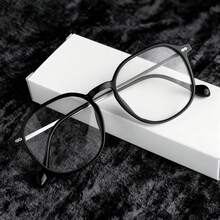 1pc Men's Brown Triangular Geometric Lens Eyeglasses, Made Of PC Material, Lightweight, Y2K Style, Mobile Accessory, Women's Glasses - Multicolor - View 2