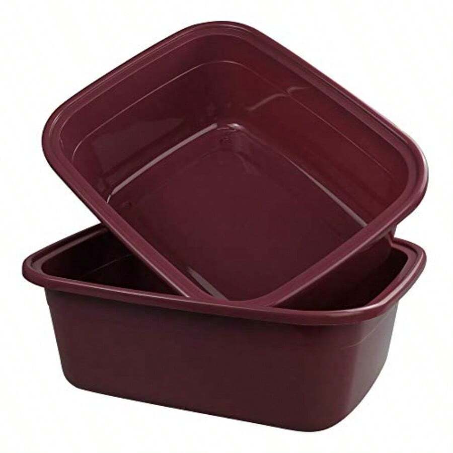 Anbers Palangana de Plastico Grande 18 Cuartos 2 Paquetes - Rojo oscuro - Ver 1