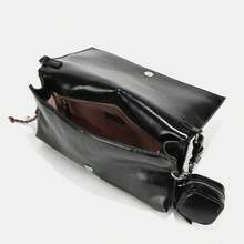 Bolso de mujer 2026 con cadena, gran capacidad, múltiples decoraciones, tapa abatible con cierre magnético, bolso simple y de hombro. - Negro - Ver 3