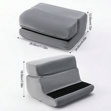 1 pieza Soporte multifuncional plegable para tableta, almohada de lectura con 4 ángulos ajustables, soporte para tableta/teléfono con bolsa de almacenamiento, almohada portátil para siesta para el hogar, la oficina, ver maratones, leer, viajar y talla grande - Negro - Ver 6