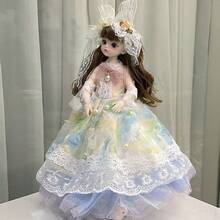 30厘米洛丽塔女孩高品质娃娃，配有可替换服装套装，公主娃娃生日礼物 - 彩色 - 查看 10