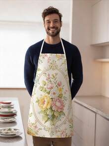 1pc, Lavender Pattern Polyester Apron, Suitable For Cooking, Baking, And Gardening - Can Be Used As Attire For The Kitchen And Dining - Multicolor - View 5