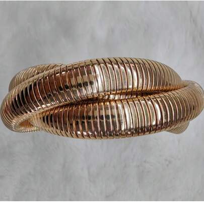 3-Layer Elastic Snake Bone & Goiter Chain Wrapped Bracelet, Minimalist Elegant Fashion Wristband