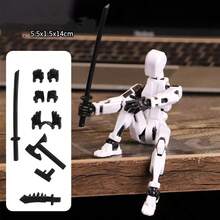 Lucky 13 Multi-Joint Movable Figure 3D Printed Dummy13 Mannequin Model Versatile Pose Assembly Doll Stress Relief Toy Boys Birthday Gift Desktop Ornament, Large Size Multi-Joint Movable Robot Action Figure Model Ornament Building Block Assembly Stress Relief, Full Body Movable Assembly Toy Model, Desktop Atmosphere Enhanced! Movable Joint Figure Ornament - Multicolor - View 12