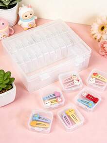 1 Bộ Hộp đựng bằng nhựa trong suốt, nhiều hộp nhựa trong suốt có khóa cài - Bền chắc, đa năng, dùng để đựng phụ kiện tóc cho bé gái, dây buộc tóc, trang sức, đồ thủ công tự làm và các dụng cụ nhỏ. - Nhiều màu - Xem 8