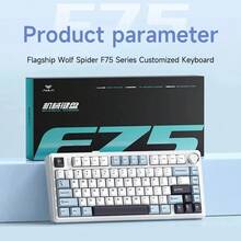 AULA F75 Wireless Mechanical Keyboard Bluetooth 2.4G RGB Customized 75% Layout PBT Keycaps RGB Backlight Wired Gaming Keyboard Rechargeable 4000mAh Metal OEM Profile Gasket Structure Personal Comp - 查看 10