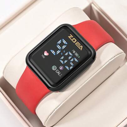  ZOEA Reloj Digital Electrónico, Pantalla LED Grande, Correa de Silicona Transpirable, Resistente al Agua para Uso Diario, 22 Colores Disponibles, Reloj Casual para Mujer, Hombre, Niños, Ideal para Deportes y Regalo