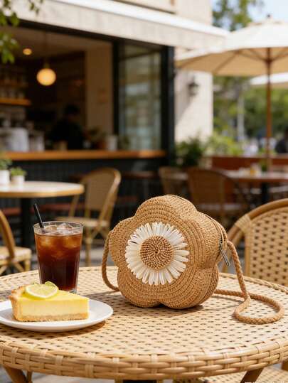 Flower Woven Bag,Hand-Woven Mini Crossbody Bag,With Raffia Sunflower Design,Zipper Closure, Portable Key Purse, Straw Tote Bags,Beach Tote Bag,Mini Straw Crossbody Bag,Summer Beach Shoulder Bag, Women'S Cute Handbag & Coin Purse-Playful Accessory,Durable Zipper Closure, Perfect For Beach,Travel,Vacation, And Daily Commute, Everyday Tote Bag,Suitable For Girlfriend, Mother'S Day,Birthday, Anniversary Gift