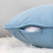 Wholesale Premium Piped Velvet Cushion Covers - 45x45cm - Water Blue - View 5