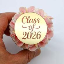 6 件装金色镜面 2026 届毕业生祝贺毕业纸杯蛋糕装饰 - 查看 4