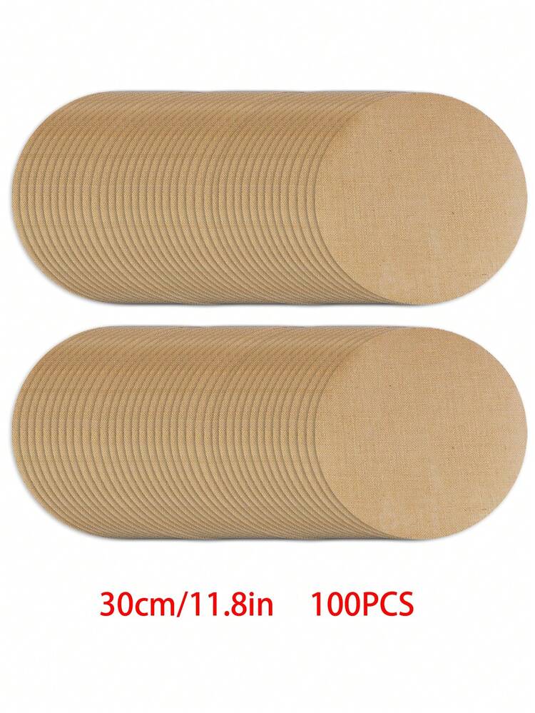 100pcs/60pcs/50pcs/30pcs/20pcs/12pcs/10pcs Round Linen & Burlap Placemats, Pot Holders, Heat Resistant Table Mats, Suitable For Kitchen And Dining Room, Can Be Used As Wedding Tablecloths, Wedding Decorations, Home Decor, Room Decor, Suitable For Wedding Parties, Birthday Parties, Family Gatherings, Restaurant Decor - Khaki - View 15