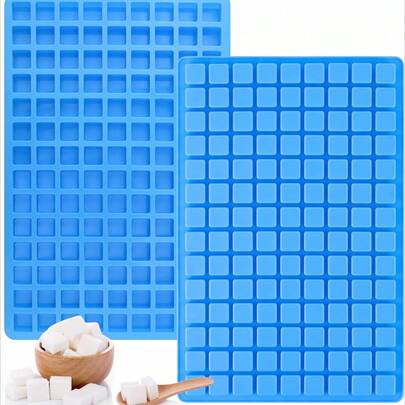 126 khuôn silicon vuông, khuôn làm phô mai mini, khuôn làm kẹo cứng, sô cô la, kẹo mềm, caramel, đá viên, thạch.