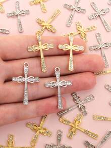 10 chiếc mặt dây chuyền hình thánh giá đính đá lấp lánh kiểu Baroque, thời trang châu Âu và Mỹ, dùng làm vòng cổ, bông tai, móc khóa và phụ kiện trang phục cá nhân hóa - Mặt dây chuyền tự làm tinh tế - Hoàn hảo để đeo hàng ngày, làm quà tặng hoặc dịp đặc biệt. - đi qua - Xem 6