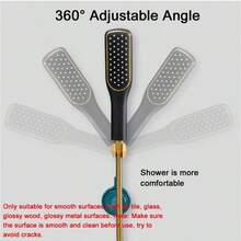 Shower Head Holder - Bathroom Suction-Cup Shower Mount: Detachable, Wall-Mounted, Adjustable, And Rotatable - Orange - View 4