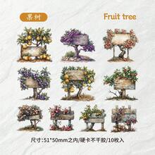 Bộ sticker chủ đề làm vườn phong cách cổ điển, chất liệu giấy cứng dùng cho sổ lưu niệm và DIY. - Nhiều màu - Xem 8