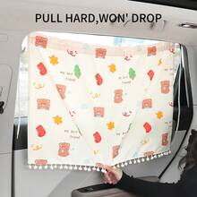 Bộ 1/2 rèm che nắng cửa sổ xe hơi, rèm cửa hông xe kiểu hút chân không, có dây kéo, dùng để che nắng, bảo vệ riêng tư, chống tia UV, cách nhiệt và chắn nắng. - Nhiều màu - Xem 7