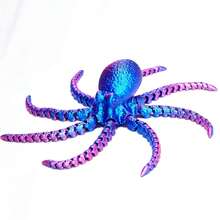 3D Flexible Octopus Figurine, Sensory Toy Suitable For Children 3+, ADHD Stress Relief, Kid-Friendly Collectible Desktop Decor, Surprise Fantasy Gift (Random Color) - Multicolor - View 5
