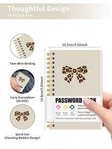 BUBU 1pc Mini Password Keeper Book With Alphabetical Tabs, 150+ Small Password Books For Seniors, Password Notebooks For Internet Website Address Log In Detail, Password Logbook To Help You Stay Organized School Office Supplies Desk Accessories Mothers Day Gift - Beige - View 9