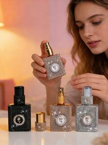 15毫升可重复灌装奢华水晶香水喷雾瓶，原创设计玻璃香水瓶，配闪亮瓶盖，可重复使用的水晶香水喷雾器，闪光玻璃香水喷雾器，手工水晶瓶，防漏香水喷雾瓶，旅行香水瓶，晚宴香水喷雾，新娘送礼佳品，设计师美妆配饰，母亲节礼物，送礼佳品 - 查看 2