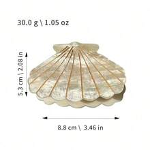 1PC Extra Large 8cm Tropical Seashell Shaped Hair Claw Clip, Glossy Smooth High-Quality Acrylic Beach Hair Accessory, Non-Slip Firm Grip Design For Stable Hairstyle Fixing, Elegant Mermaid Boho Hawaiian Style Decorative Hair Clutch, Perfect For Vacation Holiday Hairstyle Matching, Seaside Travel Photoshoot, Themed Party Decoration, All-Season Versatile Fashion Hair Clip, Casual Daily Styling Ornament Suitable For Autumn And Winter Daily Outfit Collocation - Nhiều màu - Xem 7