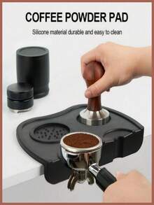 硅胶咖啡压粉垫，防滑防水意式浓缩咖啡压粉垫，专业咖啡师咖啡压粉垫，带凸起边缘，适用于家庭咖啡吧、厨房台面、意式咖啡机、咖啡馆及家庭咖啡制作 - 彩色 - 查看 5