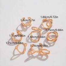 Bộ 7 chiếc nhẫn hợp kim kẽm tối giản thời trang, hình nơ bất đối xứng, thích hợp làm quà tặng trang sức để đeo hàng ngày. - 28251-G - Xem 6