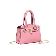 Ladies' Fashion Shoulder Bag With Adjustable Strap, Crossbody/Single Shoulder Option, Hardwear Lock Decoration And Chain Strap Design, Ideal For Shopping, Travel, Commuting And Gift-Giving - Màu Hồng Tươi - Xem 7