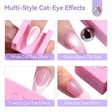 SAVILAND One-Step 5D Cat Eye Magnet For Nails: Beginner-Friendly Magnetic Cat Eye Magnet, Ultra-Strong Nail Magnet For French Manicures, Wide Glass Bead Cat Eye With Magnetic Bead For Cat Eye Gel Nail Polish - Pink - View 5